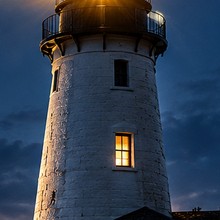 Realistic coastal lighthouse